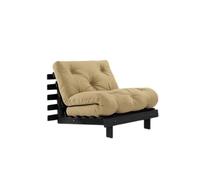 Canapé-lit Roots 90x200 Noir Nuit/758 Beige Blé