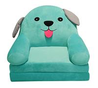 Canapé Lit sans Rebourage d'Eponge pour Enfants, 2 en 1 Peluche Pliable Fauteuil Dessin Animé Mignon Housse de Canapé Paresseux Enfant Canapé Lit pour Salon Chambre cadeau drole (Blue, One Size)