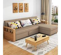 Canapé-lit sectionnel réversible avec rangement et main courante en bois 3 en 1 avec lit gigogne et grand espace de rangement - Canapé inclinable pour la maison et le salon B 230 cm (C 230 cm)