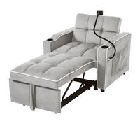 canapé-lit simple convertible 3 en 1, avec porte-gobelets et support pour téléphone portable, canapé-lit, chaise-lit, fauteuil, parfait pour les petits espaces,83*167*76cm