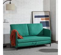 [en.casa] Canapé 2 Places Convertible Banquette Lit d'Appoint BZ Canapé-Lit Futon Divan pour Studio Salon Chambre d'Invité Acier Polyester 78 x 125 x 67 cm Vert