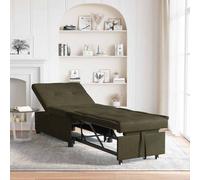 Vidaxl Canapé-Lit 3-En-1 Design Rétractable Vert Armée En Simili Cuir