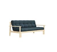 Canapé-lit Unwind en Pin Laqué Transparent/757 Bleu Pétrole