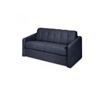 Canapé lit VALLAURIS convertible EXPRESS 120cm sommier métal matelas mémory 22 cm tissu bouclettes loop deep blue