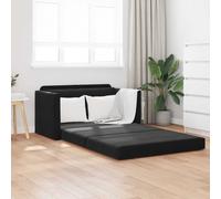 vidaXL Canapé-lit moderne 2-en-1 velours Noir 124x204x61 cm