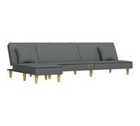 Canapé-lit en forme de L tissu gris foncé 255x140x70 cm