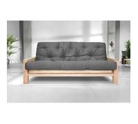 Canapé lit Vienna, 207x100x30 cm - Futon en coton gris 140x200x14,5 cm.