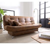 Canapé-lit Viola 190x90 cm marron aspect antique compartiment de lit