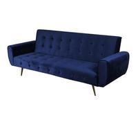 Canapé lit - WEBER INDUSTRIES - Odin - Convertible - Velours 100% Polyester - Bleu