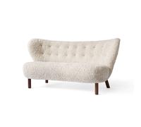 Canapé Little Petra VB2 en Peau de Mouton Moonlight/ Noyer