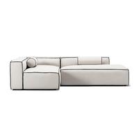 Canapé Lounge 3 Places Decotique Grand Hue, Ouvert à Droite, Vapeur/ Blanc/gris Graphite