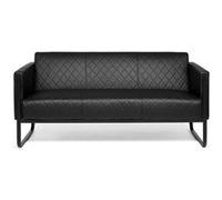 Canapé lounge ARUBA BLACK châssis noir simili-cuir 3 places noir hjh OFFICE Noir G