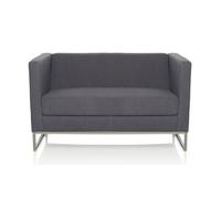 Canapé lounge - hjh OFFICE - BARBADOS - Gris Foncé - Tissu