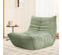 Canapé Lounge pour Petits espaces, Fauteuil de Sol Paresseux avec Mousse à mémoire, Nuage en suédine, Petit canapé pour Chambre et Salon, Vert