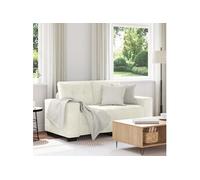 vidaXL Canapé Loveseat Crème 120 cm en Velours