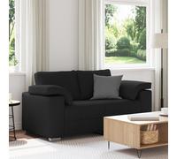 Canapé Loveseat Vidaxl Noir 120 Cm Tissu Noir