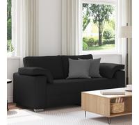 Canapé Loveseat Vidaxl Noir 140 Cm En Tissu Noir