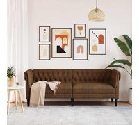 Canapé Marron Polyester Canapé Chesterfield Sièges pour la maison vidaXL vidaXL