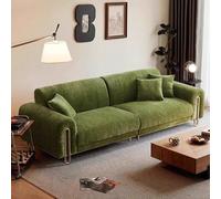 Canapé médiéval français rétro en Tissu Vert, Structure en Bois Massif, canapé spacieux et Moelleux, Grande Taille Moderne, Convient pour Salon/Bureau/Appartement/Villa.