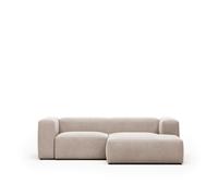 Canapé méridienne 2 places Blok, côté droit, beige, 240 cm
