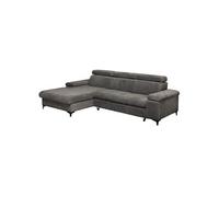 MARCEAU - Canapé Méridienne Gauche 3 Places Convertible Tissu Gris Foncé - Altobuy Gris