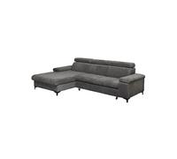 MARCEAU - Canapé Méridienne Gauche 3 Places Convertible Tissu Gris Foncé - Altobuy Gris