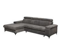 MARCEAU - Canapé Méridienne Gauche 3 Places Convertible Tissu Gris Foncé - Altobuy Gris