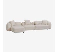 Canapé méridienne gauche modulable 3 pièces en chenille Coco