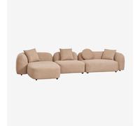 Canapé méridienne gauche modulable 3 pièces en chenille Coco