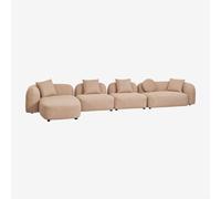 Canapé méridienne gauche modulable 4 pièces en chenille Coco