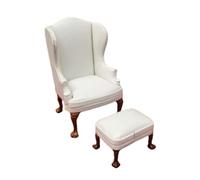 Canapé miniature en cuir pour chambre à coucher, accessoires de modèle, jeux de rôle, meubles sombres, canapé de poupées, maison de poupées, figurines