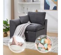 Canapé Moderne en Tissu Minimaliste Canapé de Salon monoplace Fauteuil Doux et Confortable avec Coussins Disponible avec Coussins Canapés de Loisirs de Style Nordique (Dark Gray)