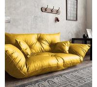 Canapé moderne jaune confortable du milieu du siècle pour économiser de l'espace pour les petits salons, chambres, bureaux et appartements - Meubles élégants pour des espaces confortables