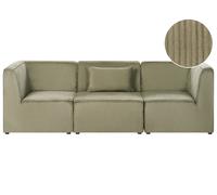Canapé Moderne Minimaliste en Velours Côtelé 3 Places Module d'Angle Vert Lemvig