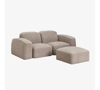 Canapé modulable 2 pièces et pouf Bastian