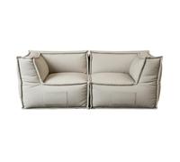 Canapé modulable 2 places - Effet lin - 90x180 cm - Bananair - Beige