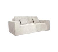 Canapé modulable 2 places en tissu avec coussins écru Hector, Oviala