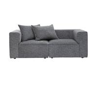 Canapé modulable 2 places en tissu chiné gris foncé KERRY