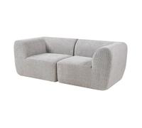 [en.casa] Canapé 2 Places Modulable d'angle Composable Élément Modulaire Siège Module d'Assise Accoudoir Boucles Enfichables Salon Chambre Séjour Élégant Rembourré Polyester Gris 76 x 216 x 108 cm