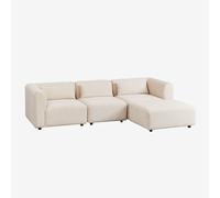 Canapé modulable 3 pièces Fogler avec pouf