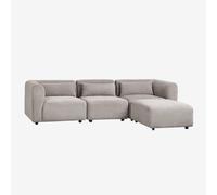 Canapé modulable 3 pièces Fogler avec pouf