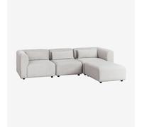 Canapé modulable 3 pièces Fogler avec pouf