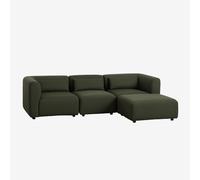 Canapé modulable 3 pièces Fogler avec pouf