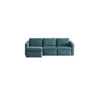 Konekt - Canapé Modulable 3 Places Bleu Avec Pouf Bleu