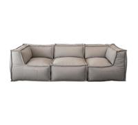 Canapé modulable 3 places - Effet lin - 90x262 cm - Bananair - Beige