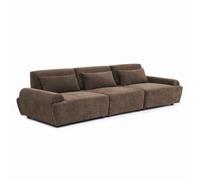 Oviala Canapé modulable 3 Places en Tissu Dossier Ajustable 303 cm Chocolat - Callisto