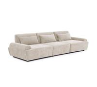 Canapé modulable 3 places en tissu dossier ajustable 303 cm écru Callisto, Oviala