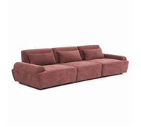 Canapé modulable 3 places tissu dossier ajustable 303 cm rouge brûlé Callisto, Oviala