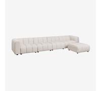 Canapé modulable 4 pièces et pouf en tissu bou liot