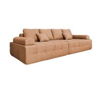 Canapé modulable 4 places en tissu avec coussins terracotta Snuggy, Oviala